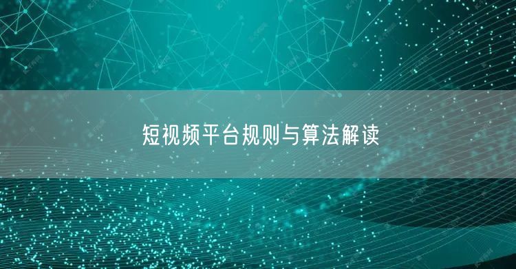短视频平台规则与算法解读
