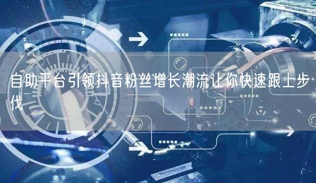自助平台引领抖音粉丝增长潮流让你快速跟上步伐